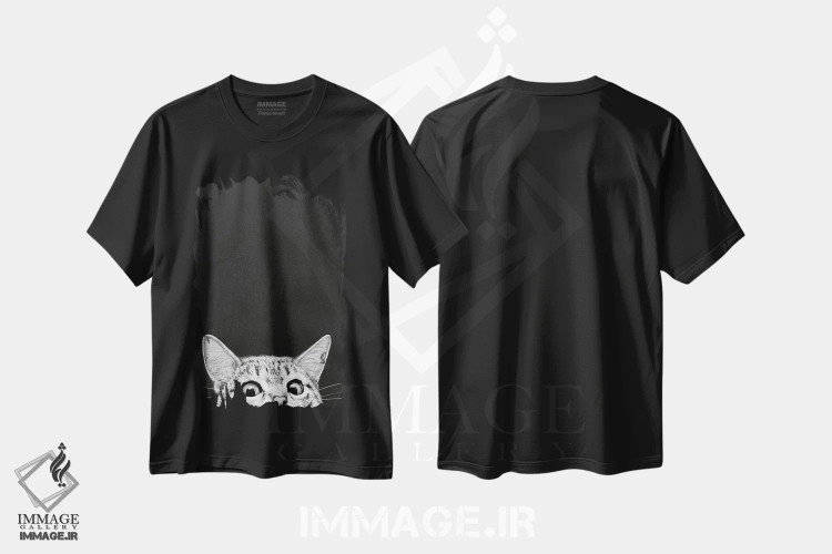 تیشرت مشکی طرح دار هنوز خوابیدی؟، هنر تزئینی سیاه و سفید اثر لورا گریوز | فروشگاه ایماژ