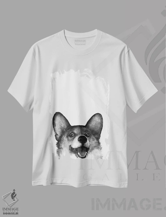 تیشرت سفید طرح دار کورگی اثر لورا گریوز | immage.ir