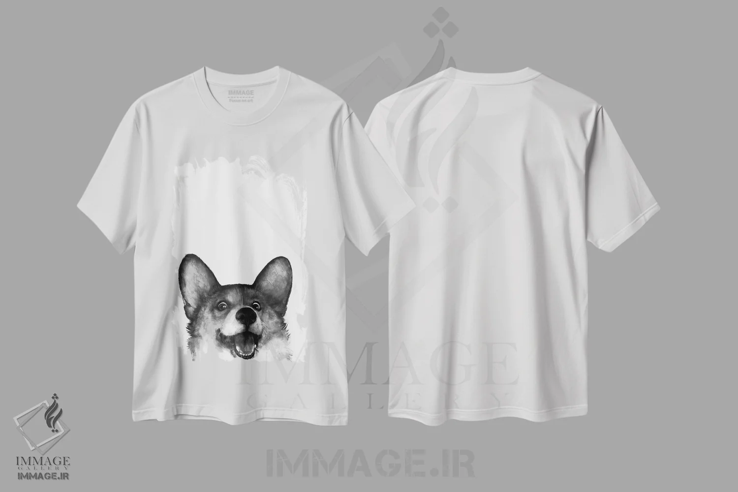 تیشرت سفید طرح دار کورگی اثر لورا گریوز | immage.ir