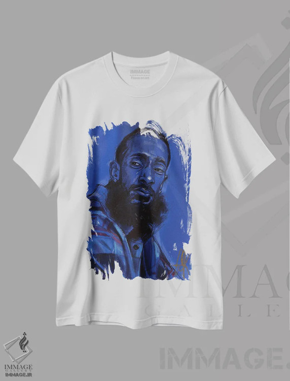 تیشرت سفید طرح دار هسل، هنر آمریکایی آفریقایی تبار اثر گوردون رو | immage.ir