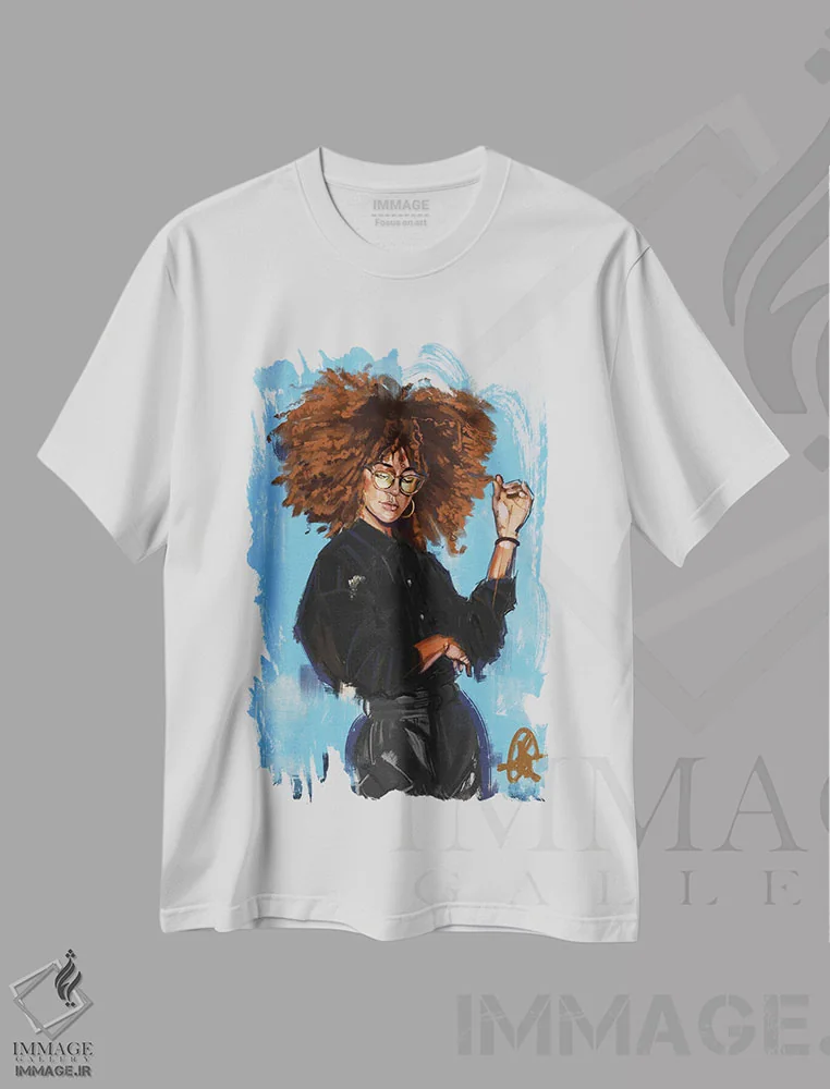 تیشرت سفید طرح دار مونتگو بی، هنر آمریکایی آفریقایی تبار اثر گوردون رو | immage.ir