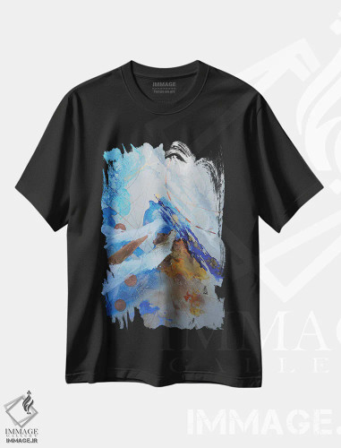 تیشرت مشکی طرح دار کایلم، قلم اثر مارگاریتا گارسس | فروشگاه ایماژ