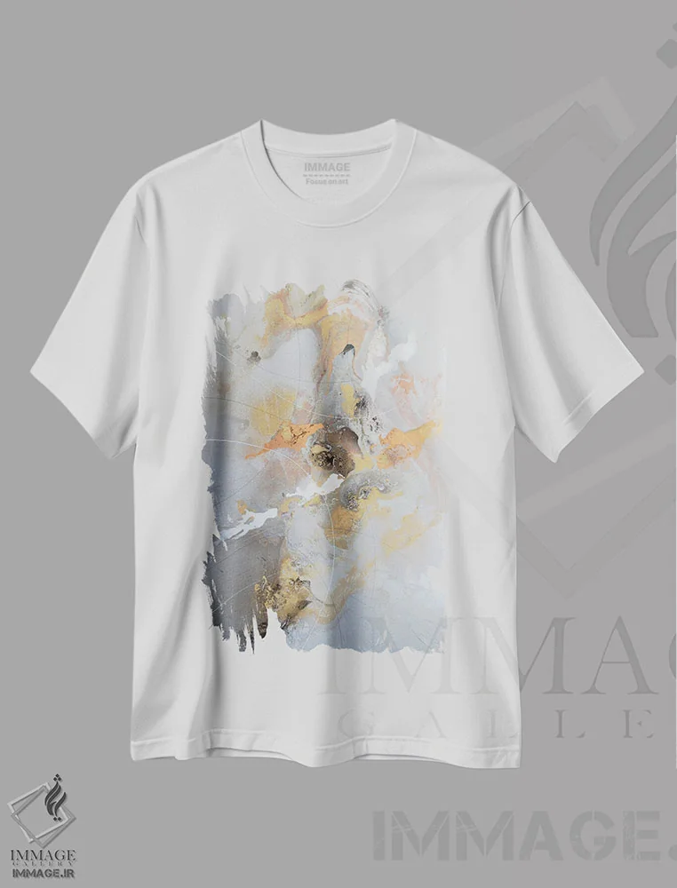 تیشرت سفید طرح دار قیفاووس اثر مارگاریتا گارسس | فروشگاه ایماژ