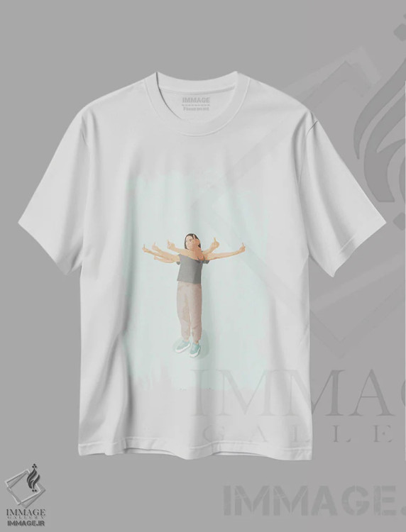 تیشرت سفید طرح دار ۲۰۲۰، تزئینی اثر گیسل دکل | فروشگاه ایماژ