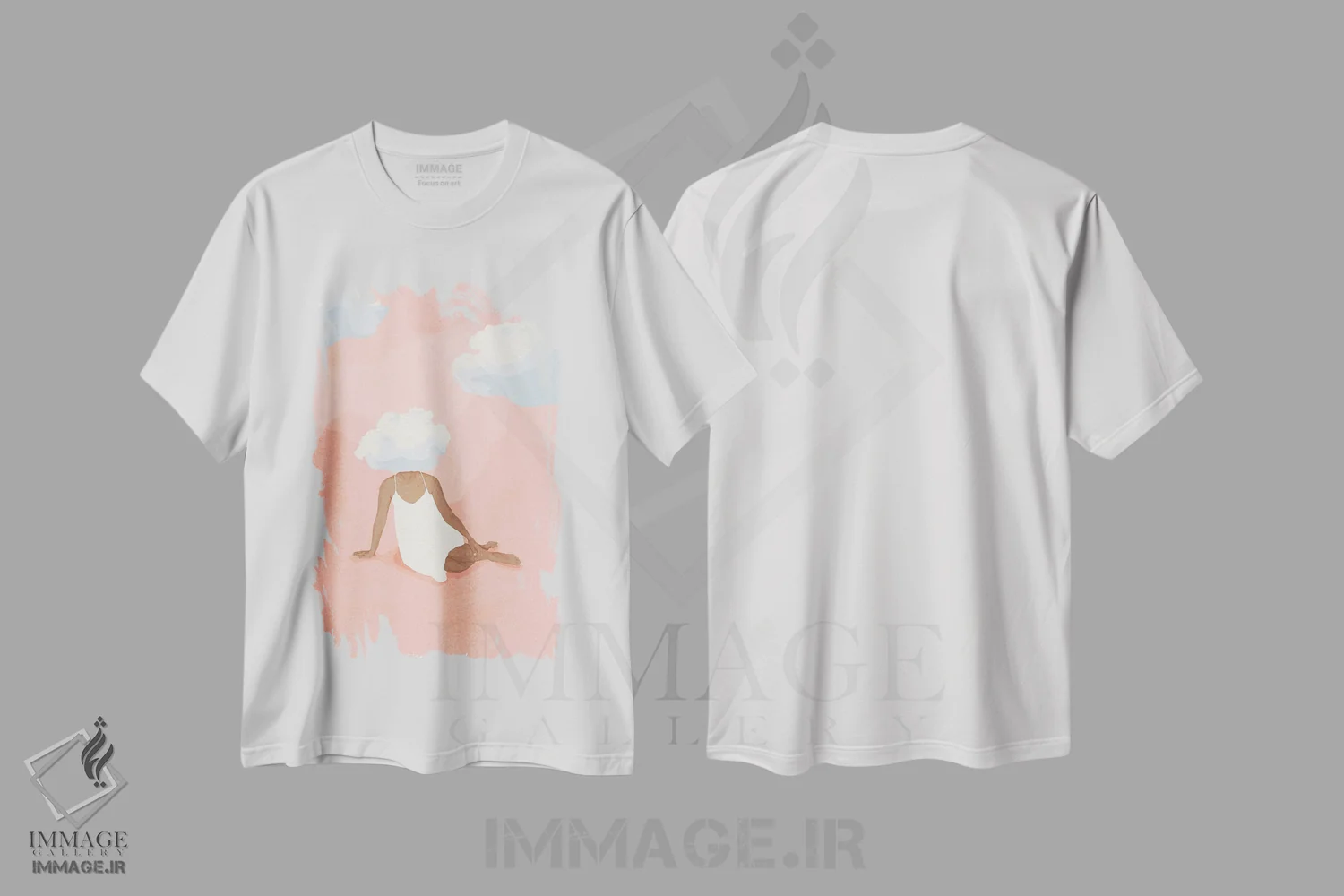 تیشرت سفید طرح دار دختر رؤیایی، تزئینی اثر گیسل دکل | immage.ir