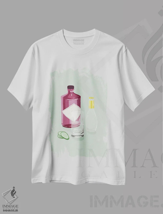 تیشرت سفید طرح دار جین تونیک، تزئینی اثر گیسل دکل | immage.ir