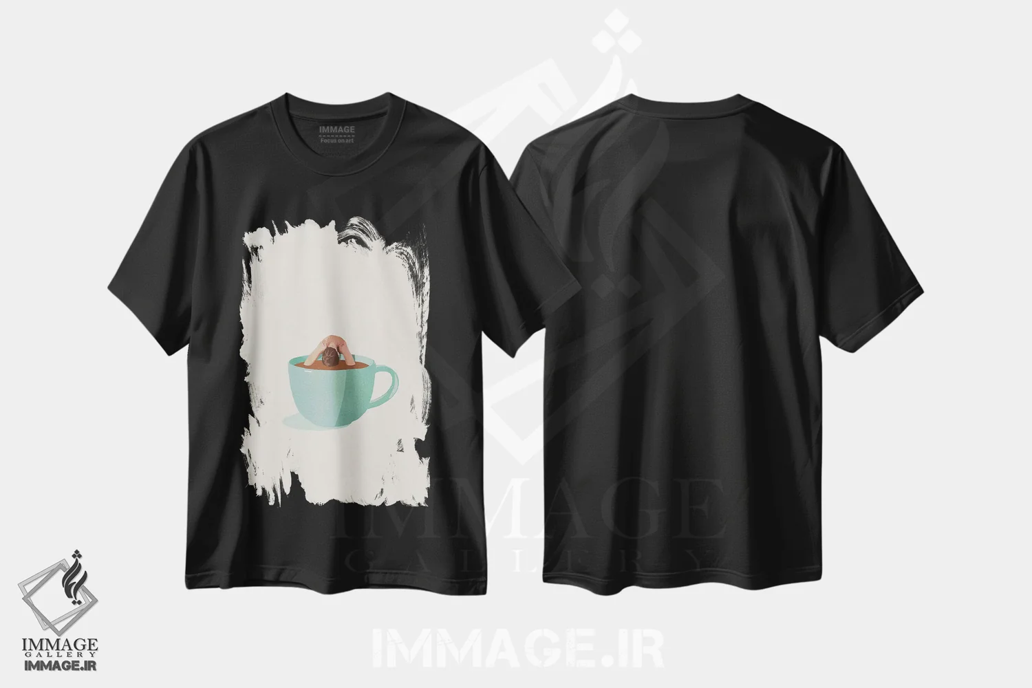 تیشرت مشکی طرح دار رفتن به عمق، تزئینی اثر گیسل دکل | immage.ir