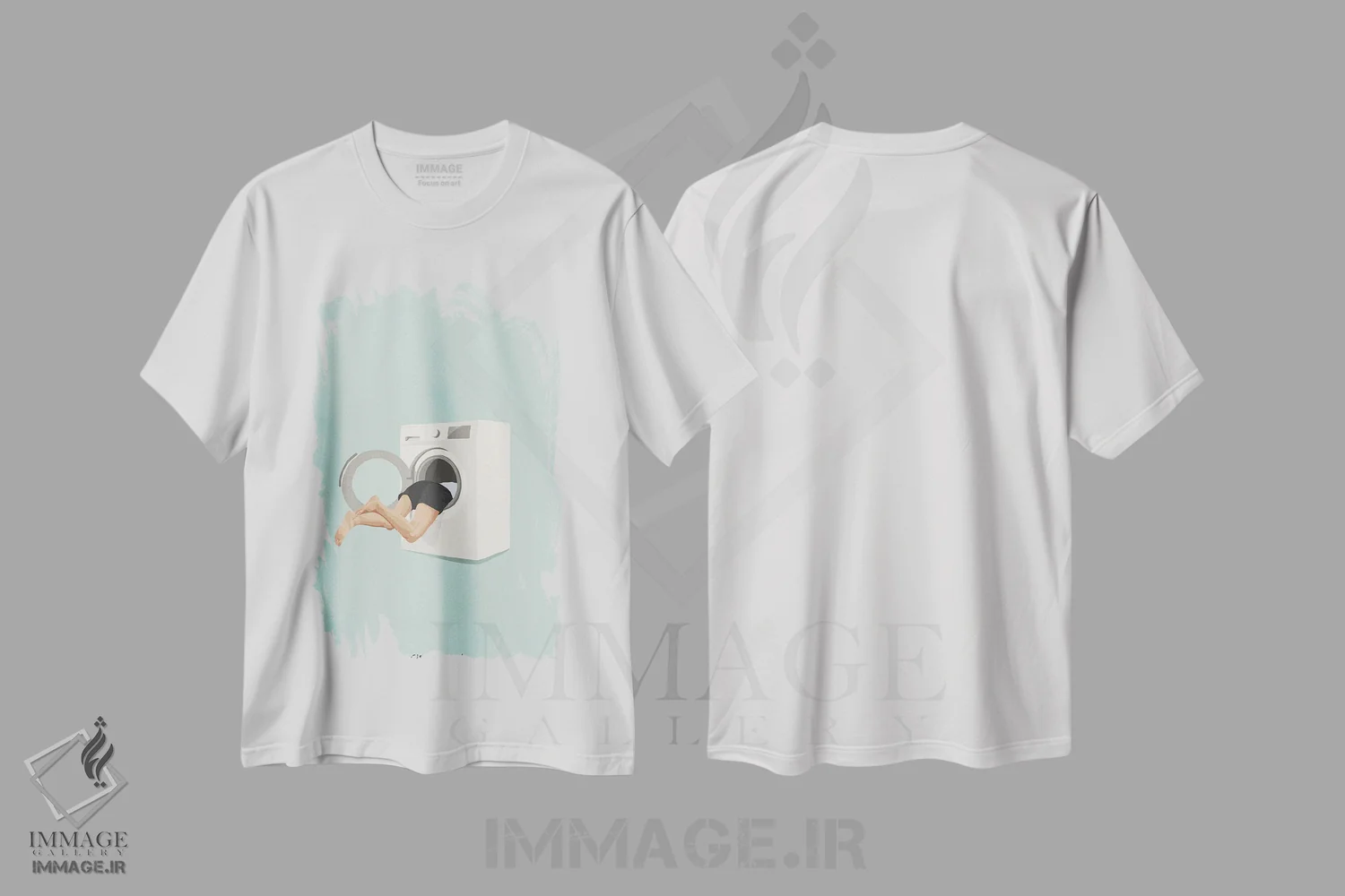 تیشرت سفید طرح دار دنبال جوراب هایم می گردم، تزئینی اثر گیسل دکل | فروشگاه ایماژ