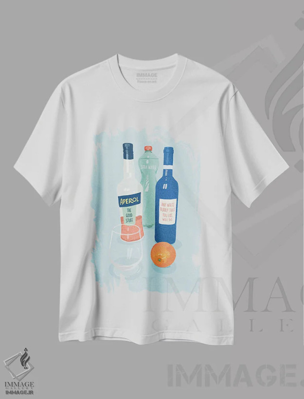 تیشرت سفید طرح دار آپِرول، تزئینی اثر گیسل دکل | فروشگاه ایماژ