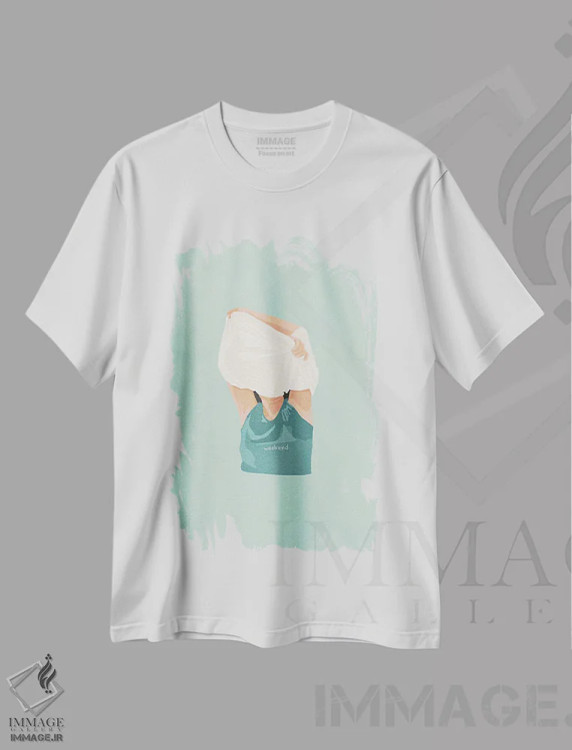 تیشرت سفید طرح دار آخر هفته، تزئینی اثر گیسل دکل | immage.ir