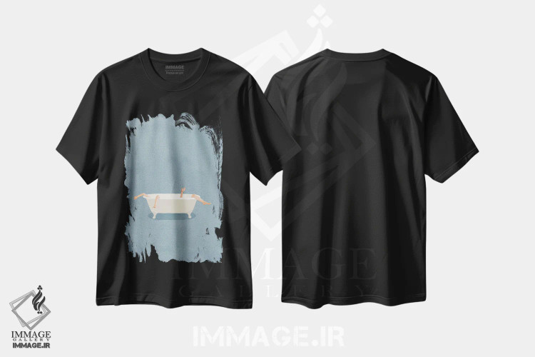 تیشرت مشکی طرح دار در وان، تزئینی اثر گیسل دکل | immage.ir