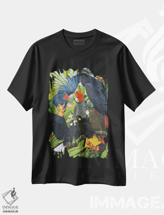 تیشرت مشکی طرح دار بازگشت در سیاهی، هنر فاخر معاصر اثر گرائیم استیونسون | immage.ir