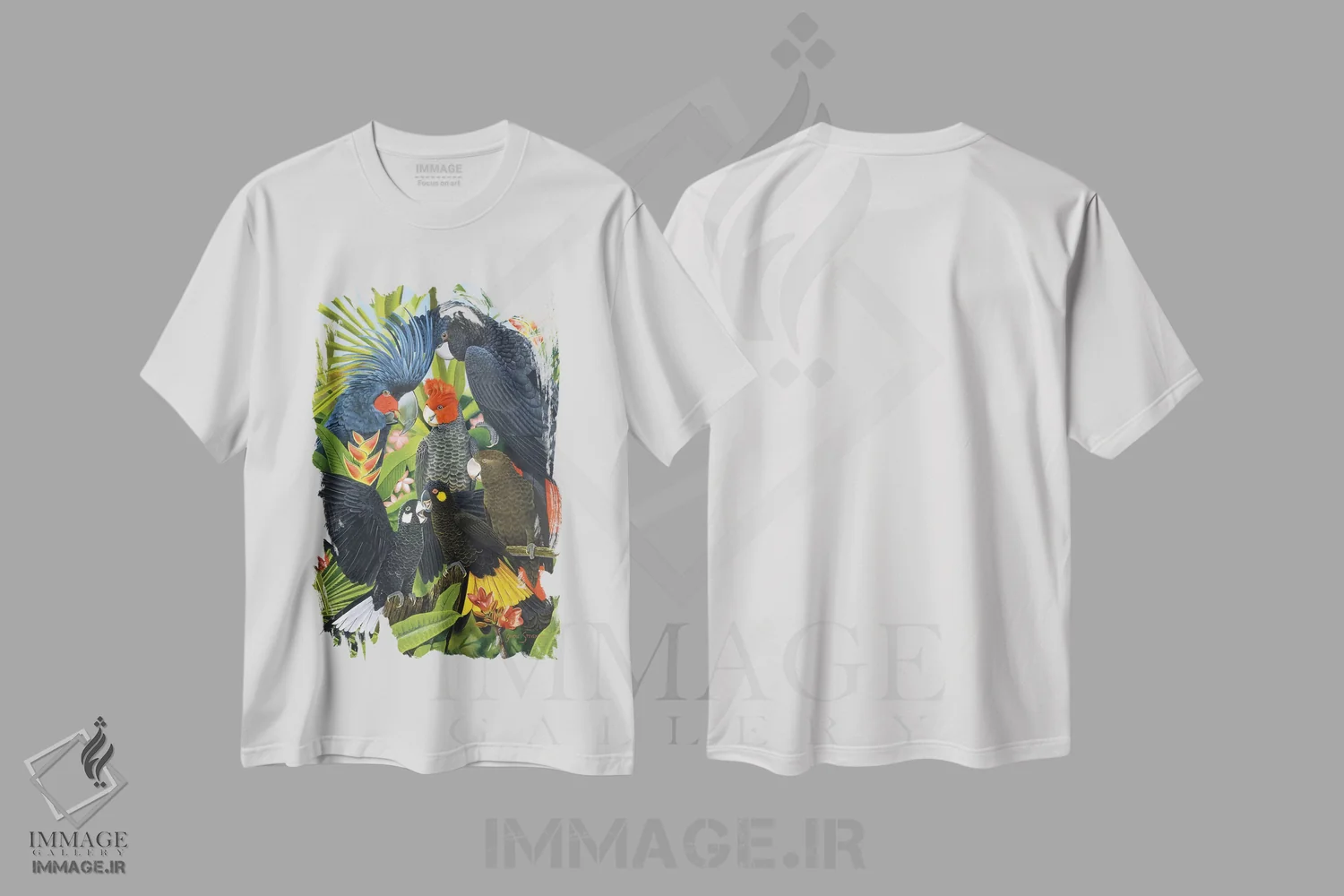 تیشرت سفید طرح دار بازگشت در سیاهی، هنر فاخر معاصر اثر گرائیم استیونسون | فروشگاه ایماژ