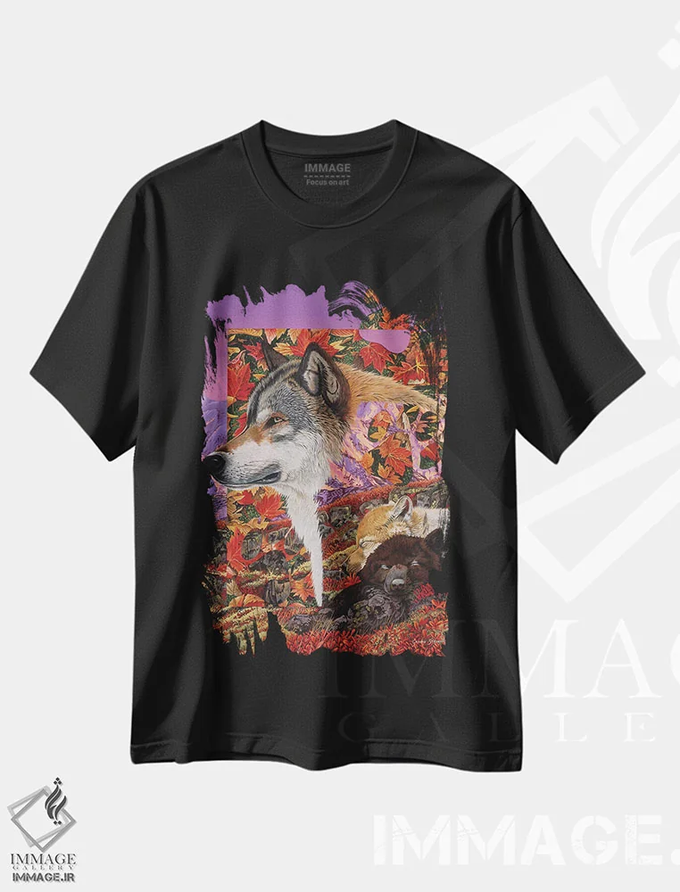 تیشرت مشکی طرح دار رویای آلاسکا، هنر فاخر معاصر اثر گرائیم استیونسون | immage.ir