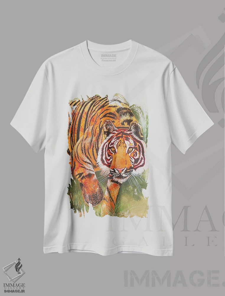 تیشرت سفید طرح دار و ناگهان، هنر فاخر معاصر اثر گرائیم استیونسون | immage.ir