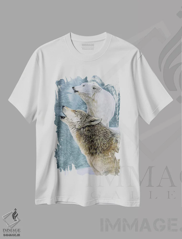 تیشرت سفید طرح دار ندای طبیعت وحشی، هنر فاخر معاصر اثر گرائیم استیونسون | فروشگاه ایماژ