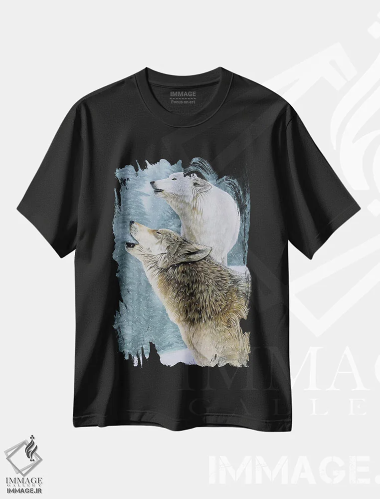 تیشرت مشکی طرح دار ندای طبیعت وحشی، هنر فاخر معاصر اثر گرائیم استیونسون | immage.ir