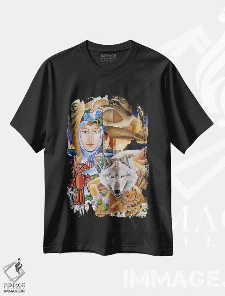 تیشرت مشکی طرح دار سپیده ی سلتیک، هنر فاخر معاصر اثر گرائیم استیونسون | immage.ir