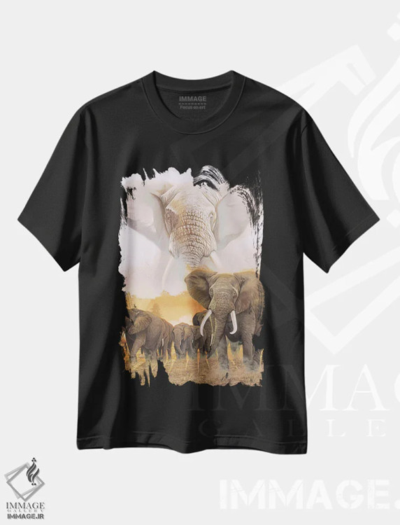 تیشرت مشکی طرح دار رویارویی، هنر فاخر معاصر اثر گرائیم استیونسون | immage.ir