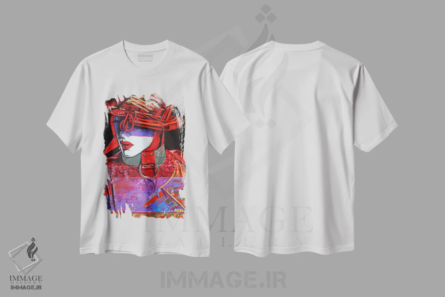 تیشرت سفید طرح دار شیطان الهی، هنر فاخر معاصر اثر گرائیم استیونسون | فروشگاه ایماژ