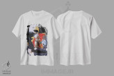 تیشرت سفید طرح دار جنگجوی عقاب، هنر فاخر معاصر اثر گرائیم استیونسون | immage.ir