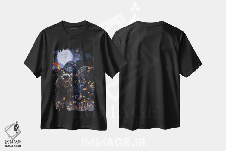 تیشرت مشکی طرح دار آبنوس، هنر فاخر معاصر اثر گرائیم استیونسون | immage.ir
