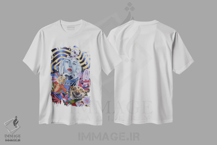 تیشرت سفید طرح دار هی دودل، هنر فاخر معاصر اثر گرائیم استیونسون | فروشگاه ایماژ