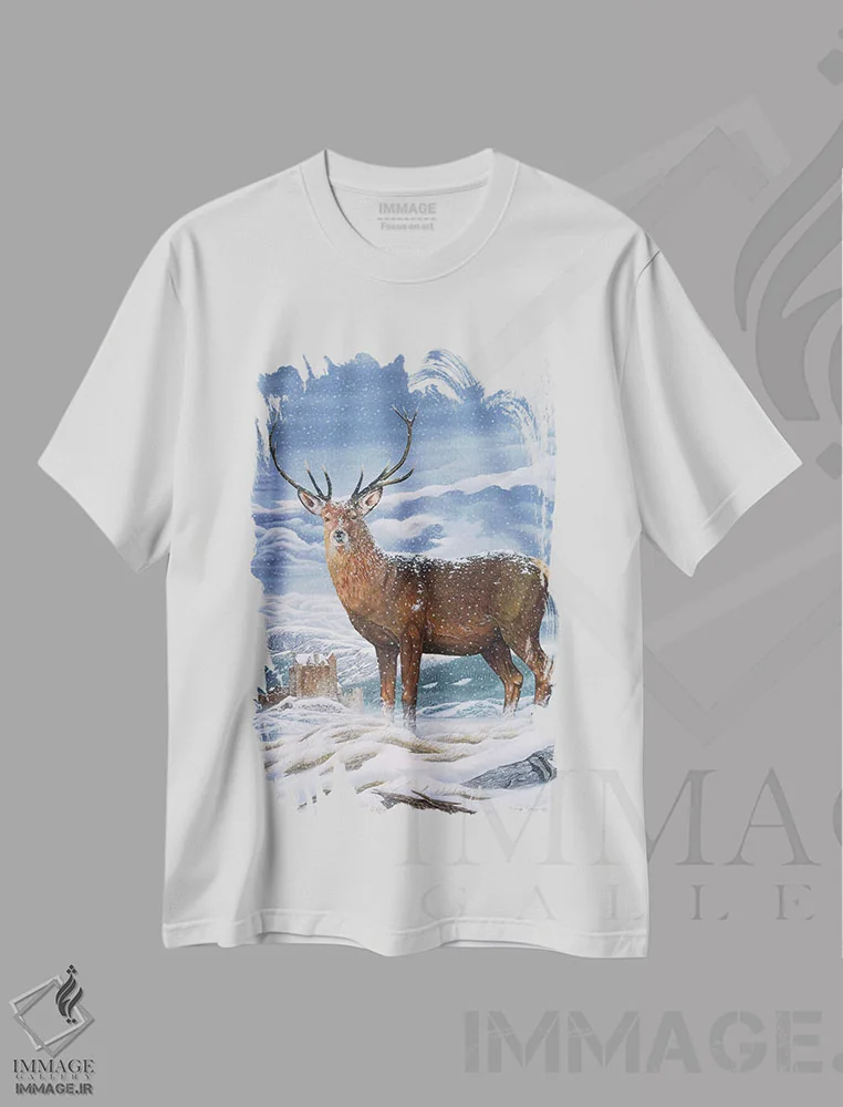 تیشرت سفید طرح دار اشراف اسکات، هنر فاخر معاصر اثر گرائیم استیونسون | immage.ir