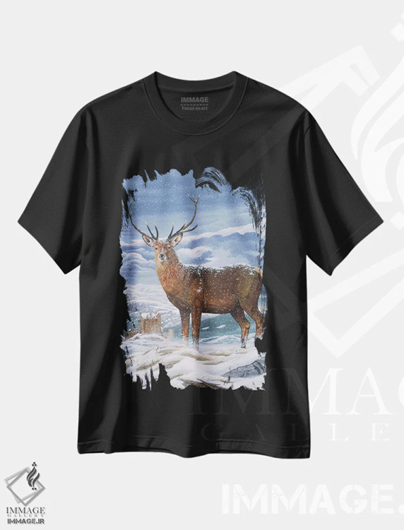تیشرت مشکی طرح دار اشراف اسکات، هنر فاخر معاصر اثر گرائیم استیونسون | فروشگاه ایماژ