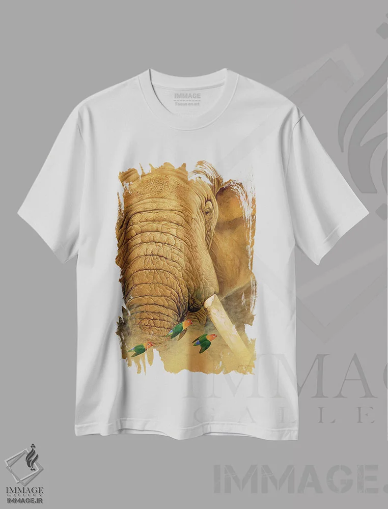 تیشرت سفید طرح دار گاو نر، هنر فاخر معاصر اثر گرائیم استیونسون | immage.ir