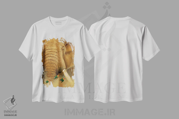 تیشرت سفید طرح دار گاو نر، هنر فاخر معاصر اثر گرائیم استیونسون | immage.ir