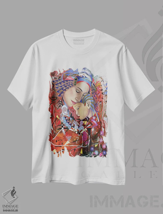 تیشرت سفید طرح دار مادونا، هنر فاخر معاصر اثر گرائیم استیونسون | immage.ir