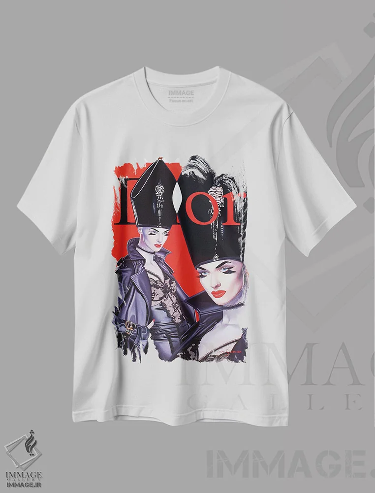 تیشرت سفید طرح دار گوشه درست، هنر فاخر معاصر اثر گرائیم استیونسون | immage.ir