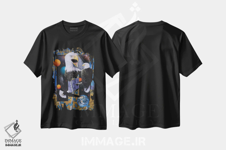 تیشرت مشکی طرح دار قدرت و جلال، هنر فاخر معاصر اثر گرائیم استیونسون | immage.ir