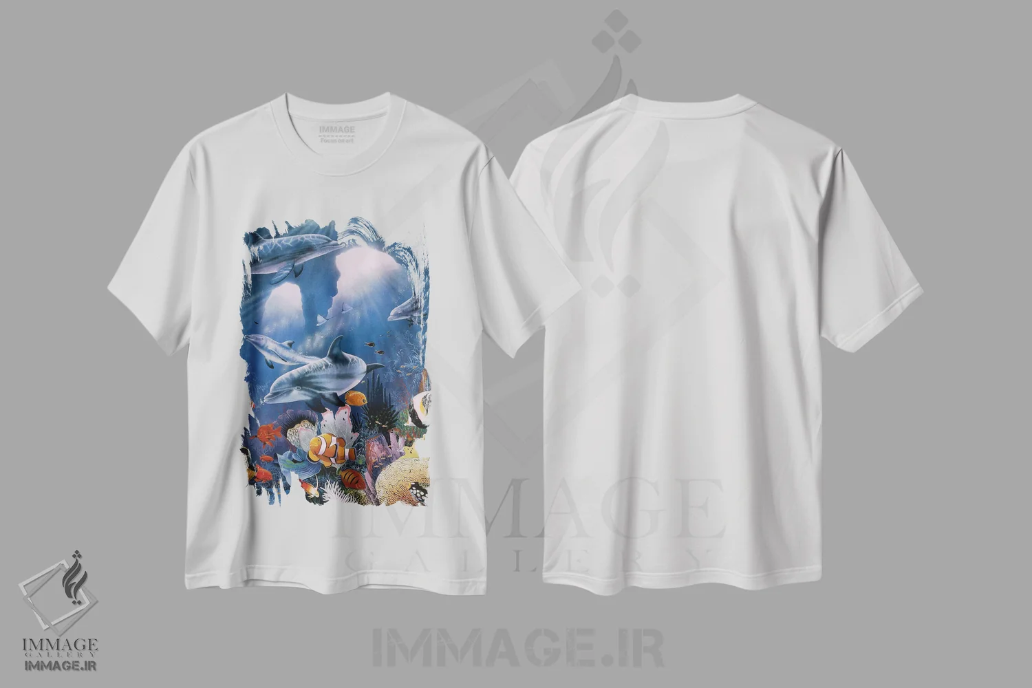 تیشرت سفید طرح دار گرگ ومیش، هنر فاخر معاصر اثر گرائیم استیونسون | immage.ir
