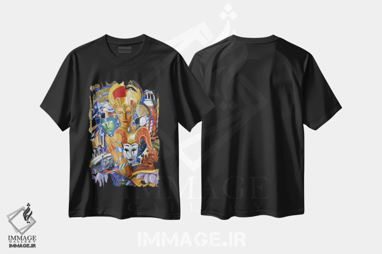 تیشرت مشکی طرح دار ونیز در انتظار است، هنر فاخر معاصر اثر گرائیم استیونسون | immage.ir