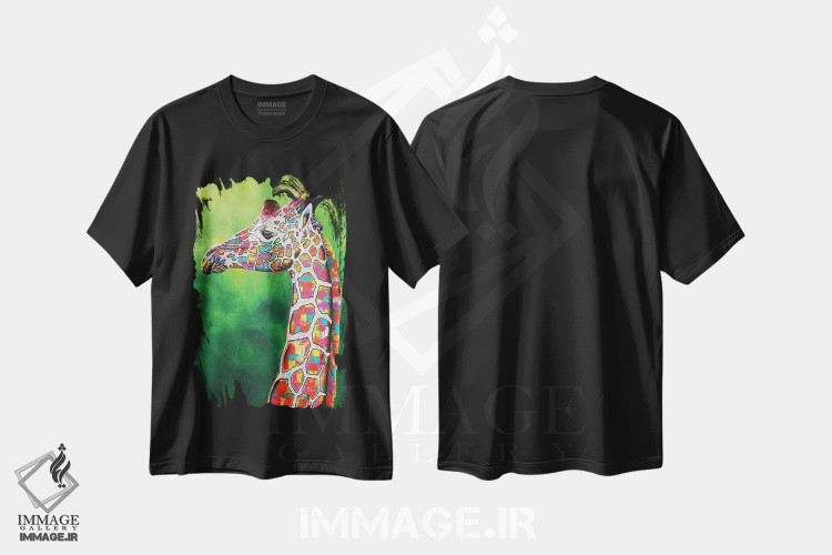 تیشرت مشکی طرح دار جینگلز، هنر فاخر معاصر اثر گرائیم استیونسون | immage.ir