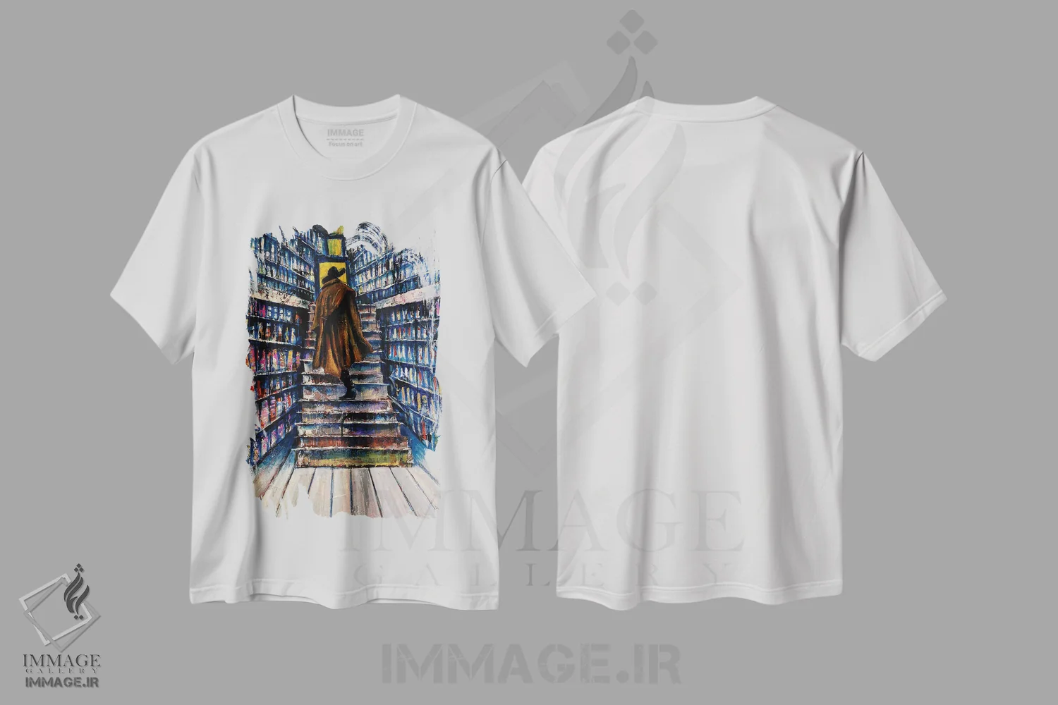 تیشرت سفید طرح دار دوما، دکوراسیون جایگزین اثر دیوید گیستا | فروشگاه ایماژ