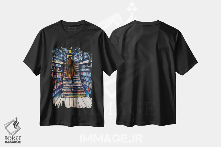 تیشرت مشکی طرح دار دوما، دکوراسیون جایگزین اثر دیوید گیستا | immage.ir