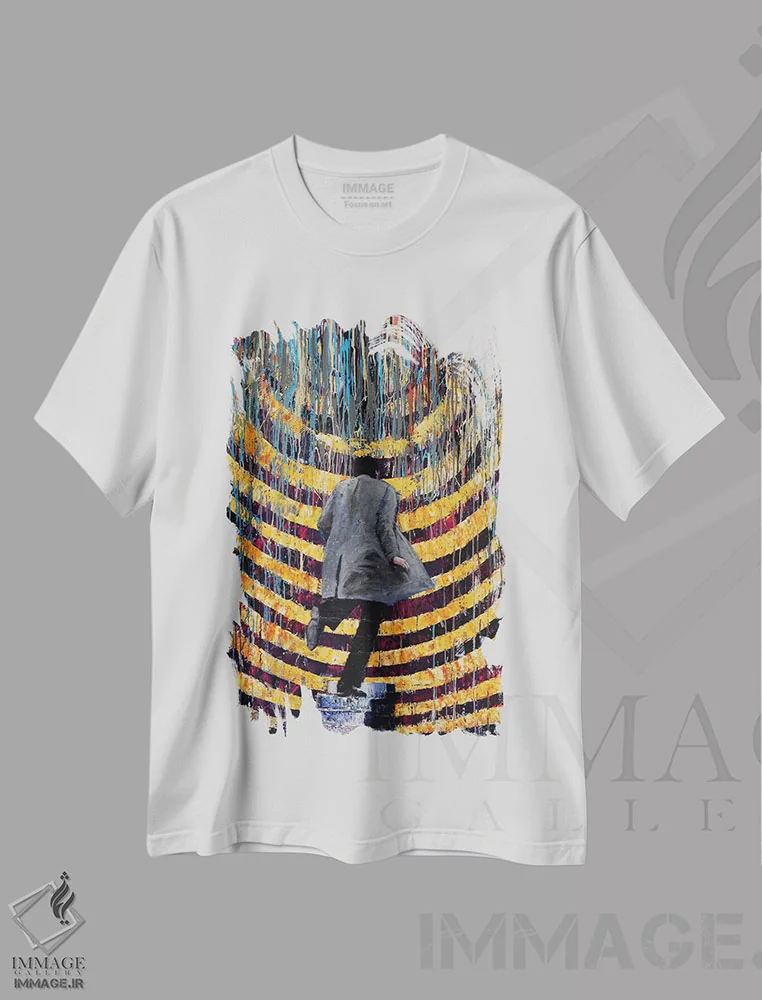 تیشرت سفید طرح دار پژواک، دکوراسیون جایگزین اثر دیوید گیستا | immage.ir
