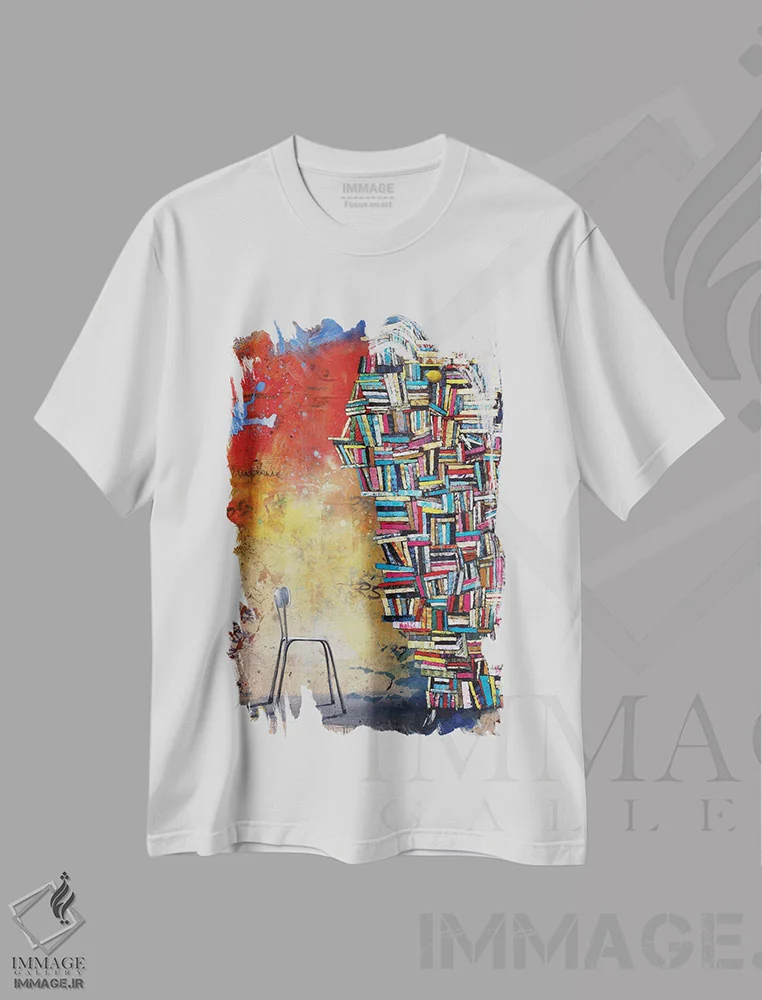 تیشرت سفید طرح دار غیابی، دکوراسیون جایگزین اثر دیوید گیستا | فروشگاه ایماژ