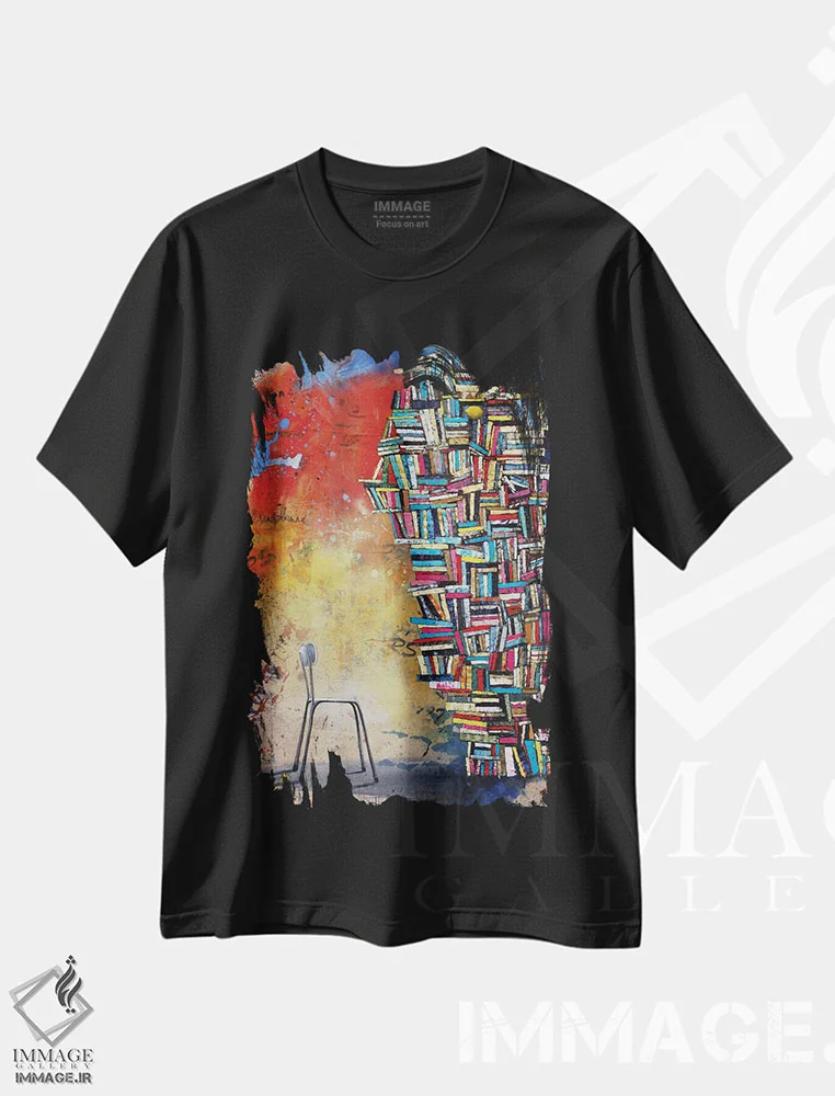 تیشرت مشکی طرح دار غیابی، دکوراسیون جایگزین اثر دیوید گیستا | immage.ir