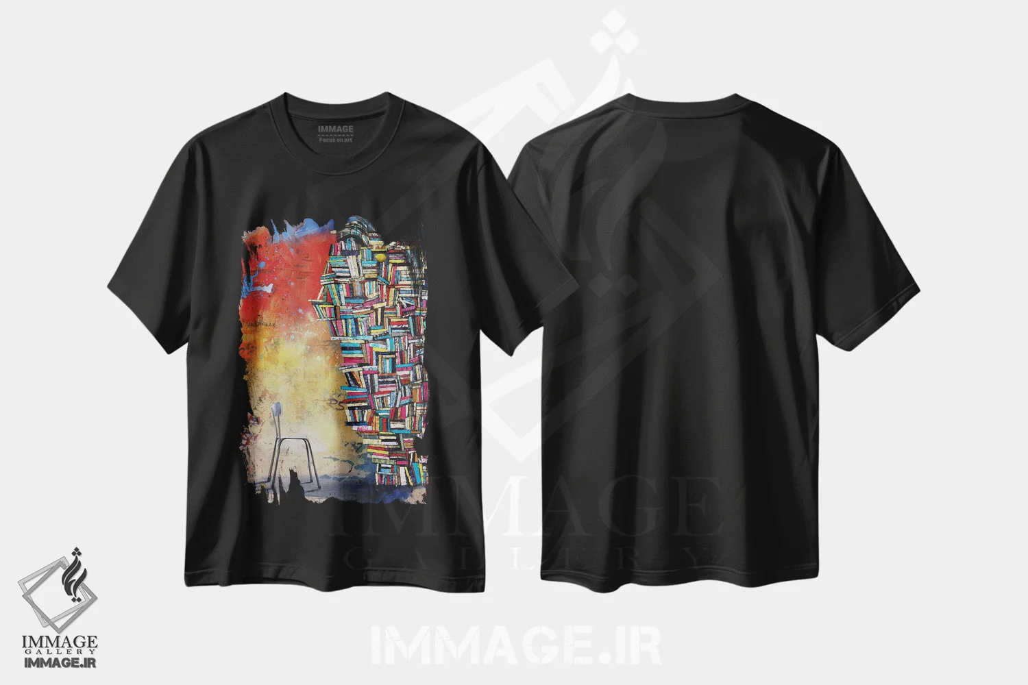تیشرت مشکی طرح دار غیابی، دکوراسیون جایگزین اثر دیوید گیستا | immage.ir