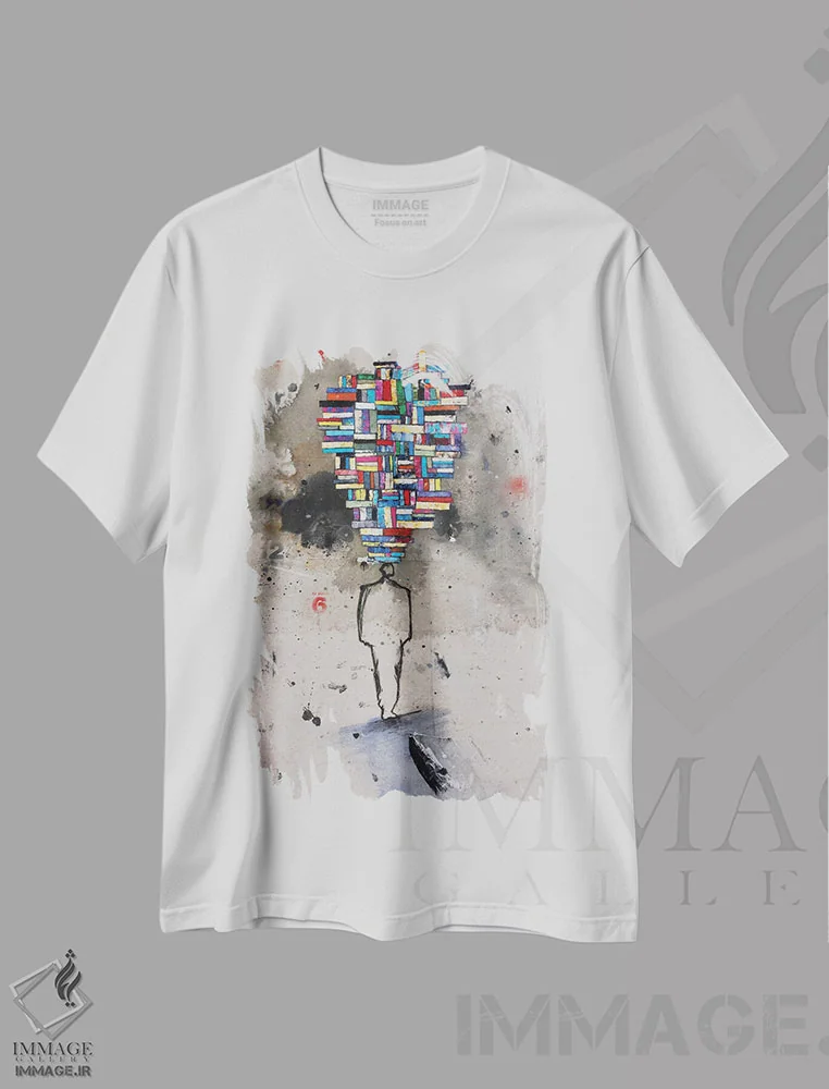 تیشرت سفید طرح دار اشکالی ندارد، دکوراسیون جایگزین اثر دیوید گیستا | فروشگاه ایماژ