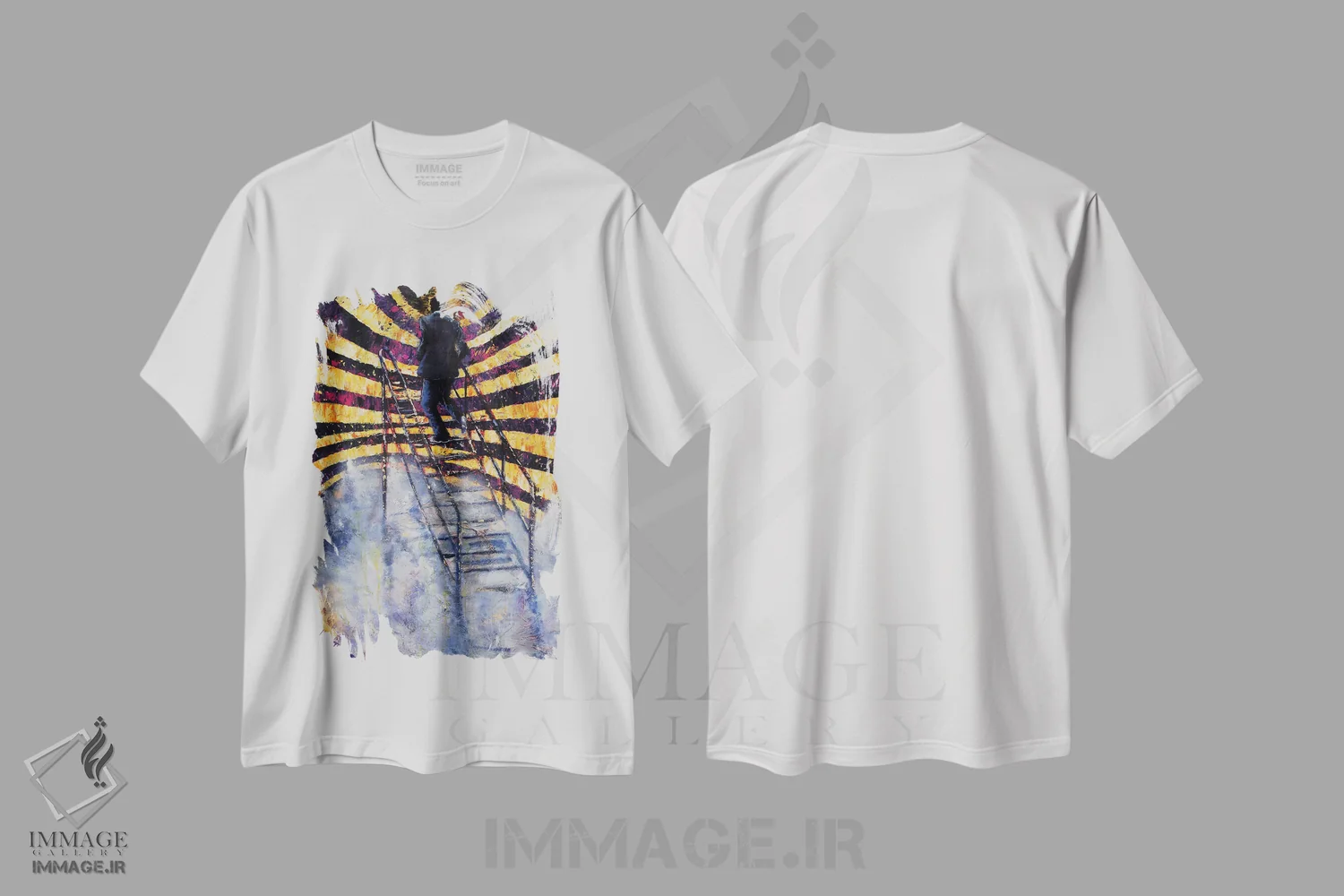 تیشرت سفید طرح دار بی خروجی، دکوراسیون جایگزین اثر دیوید گیستا | immage.ir