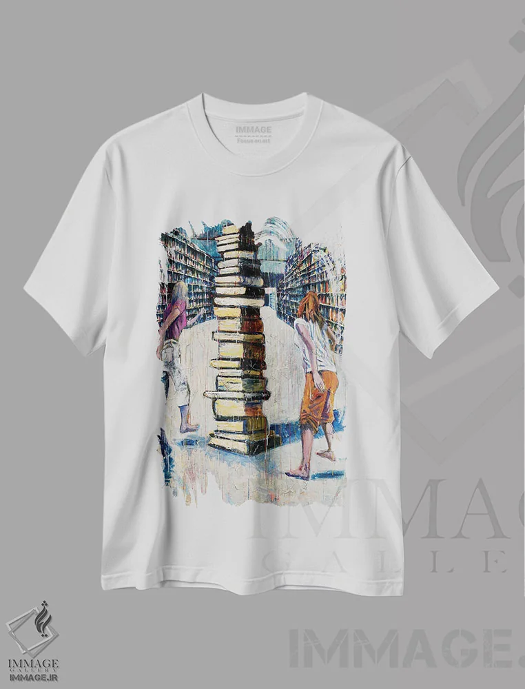 تیشرت سفید طرح دار توتِم، هنر فاخر معاصر اثر دیوید گیستا | immage.ir