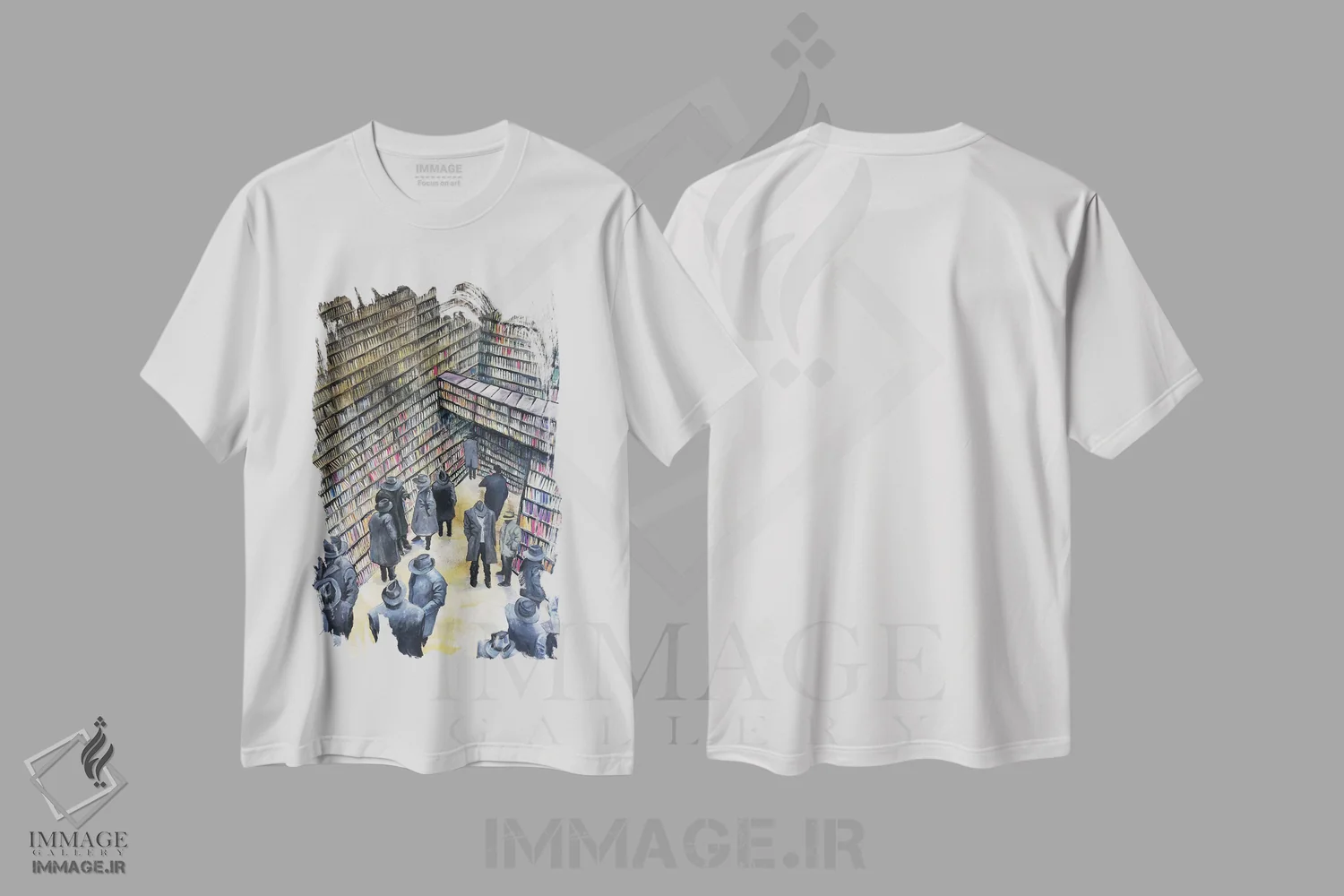 تیشرت سفید طرح دار نجواگران، دکوراسیون جایگزین اثر دیوید گیستا | فروشگاه ایماژ
