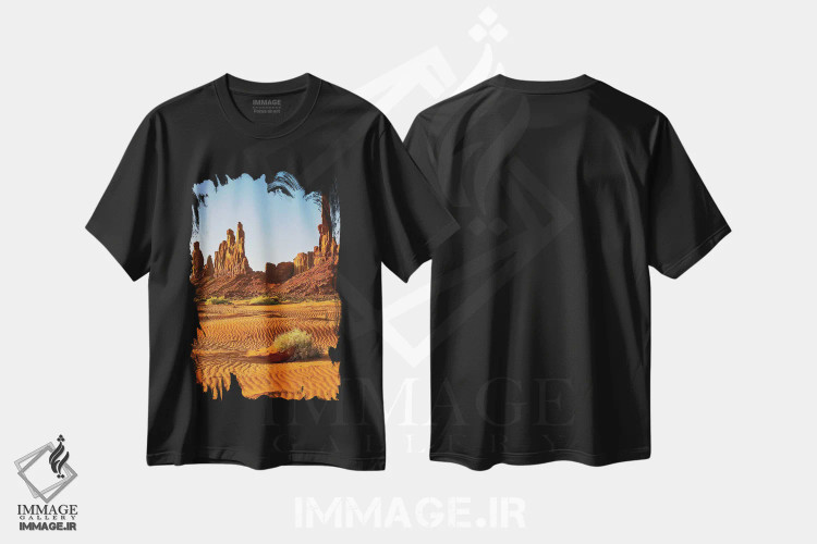 تیشرت مشکی طرح دار آثار جورج تئودور - immage.ir