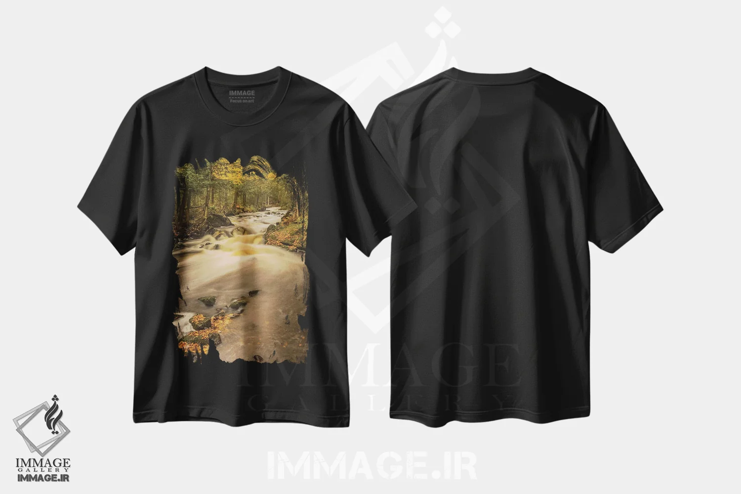 تیشرت مشکی طرح دار آثار جورج تئودور - immage.ir