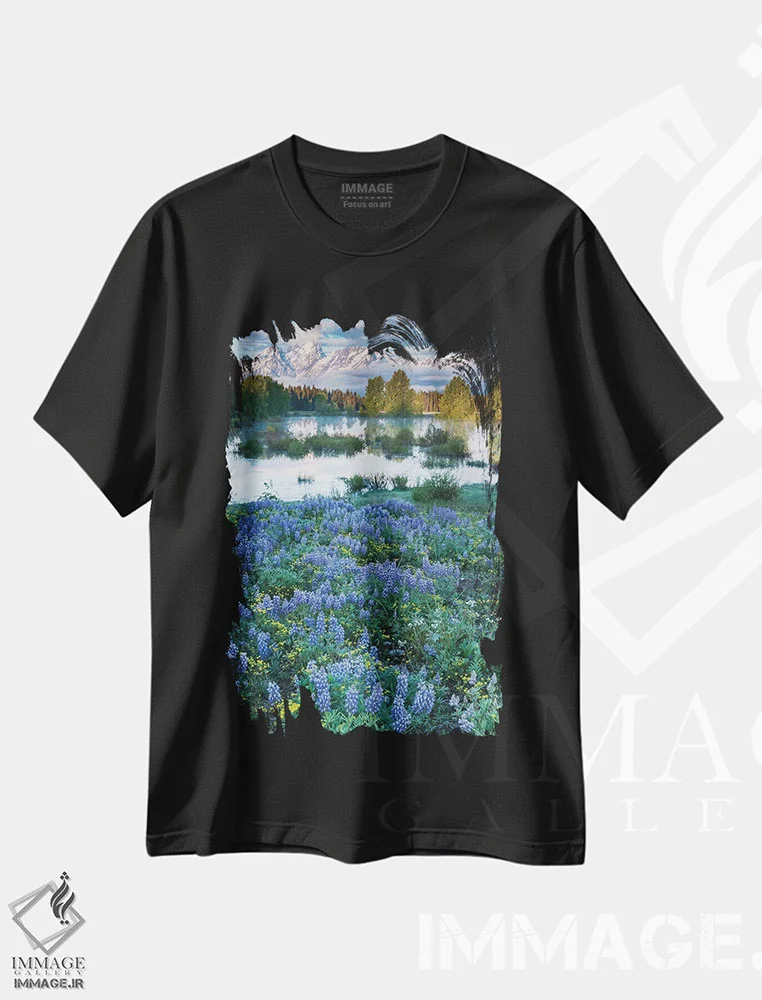 تیشرت مشکی طرح دار آثار جورج تئودور - immage.ir